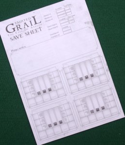 Tainted Grail: The Fall of Avalon - save sheets
